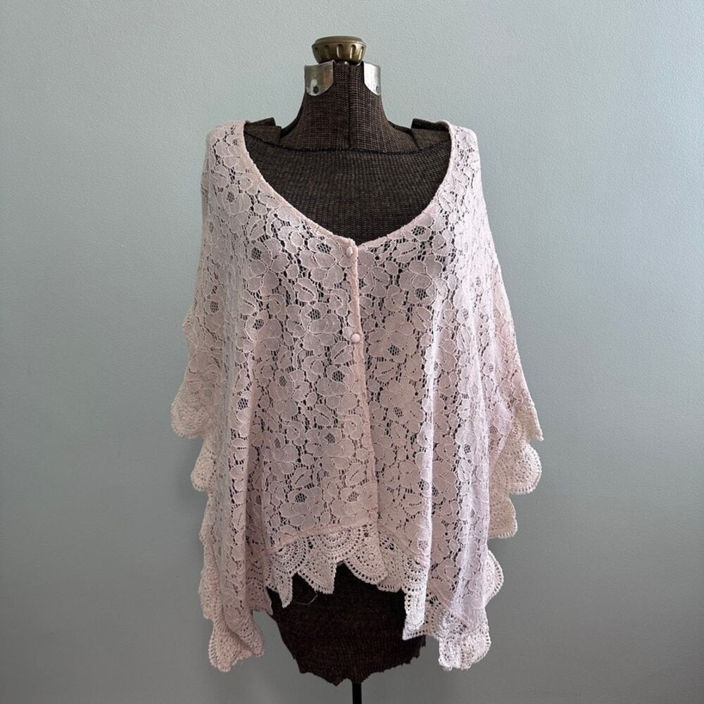 Brette Sandler beige lace swim cover up size M